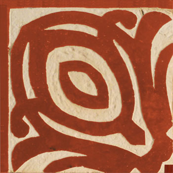 Mosaic House Moroccan tile Ceceile 7 Chiseled Corner Red  chiseled border 
